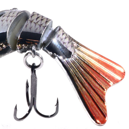 HENGJIA 10cm 24g Bionic Multi-Section Fish Bait Plastic Electroplating Fake Bait