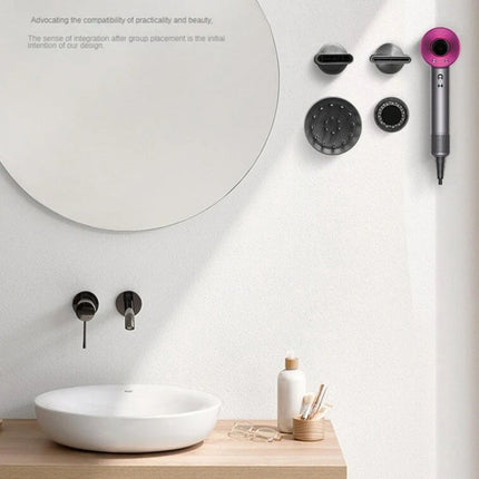 No-punch Bathroom Wall Mounted Magnetic Blower Holder Nozzle Storage Hanger, For Dyson Hair Dryer, For Dyson Hair Dryer Nozzle
