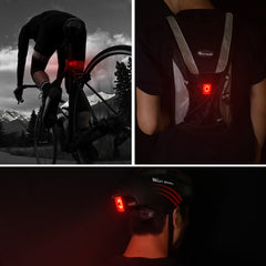 WEST BIKING Bike USB Warning Tail Light Night Riding Helmet Light