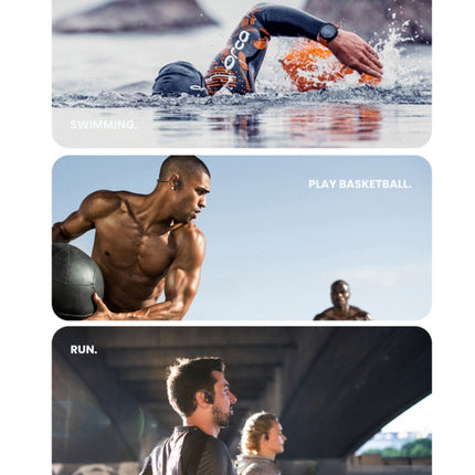 In-ear Waterproof Bone Conduction Earphone Magnetic Charging Swimming Sports Bluetooth Earphone, AS9 Grey, AS9 Orange, AS9 Blue