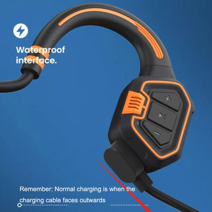 In-ear Waterproof Bone Conduction Earphone Magnetic Charging Swimming Sports Bluetooth Earphone, AS9 Grey, AS9 Orange, AS9 Blue