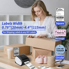 Phomemo D520-BT Bluetooth Thermal Shipping Label Printer Wireless Desktop Printer For Barcode Address Labels, US, EU