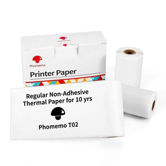 For Phomemo T02 3rolls Bluetooth Printer Thermal Paper Label Paper, 53mmx6.5m 10 Years Black on White No Adhesive, 50mmx3.5m 2 Years Black on White Sticker, 50mmx3.5m 10 Years Black on White Sticker, 50mmx3m 5 Years Blue on White Sticker���������������...