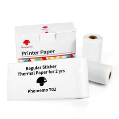 For Phomemo T02 3rolls Bluetooth Printer Thermal Paper Label Paper, 53mmx6.5m 10 Years Black on White No Adhesive, 50mmx3.5m 2 Years Black on White Sticker, 50mmx3.5m 10 Years Black on White Sticker, 50mmx3m 5 Years Blue on White Sticker���������������...