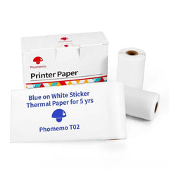 For Phomemo T02 3rolls Bluetooth Printer Thermal Paper Label Paper, 53mmx6.5m 10 Years Black on White No Adhesive, 50mmx3.5m 2 Years Black on White Sticker, 50mmx3.5m 10 Years Black on White Sticker, 50mmx3m 5 Years Blue on White Sticker���������������...