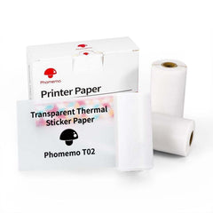 For Phomemo T02 3rolls Bluetooth Printer Thermal Paper Label Paper, 53mmx6.5m 10 Years Black on White No Adhesive, 50mmx3.5m 2 Years Black on White Sticker, 50mmx3.5m 10 Years Black on White Sticker, 50mmx3m 5 Years Blue on White Sticker���������������...