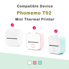 For Phomemo T02 3rolls Bluetooth Printer Thermal Paper Label Paper, 53mmx6.5m 10 Years Black on White No Adhesive, 50mmx3.5m 2 Years Black on White Sticker, 50mmx3.5m 10 Years Black on White Sticker, 50mmx3m 5 Years Blue on White Sticker���������������...