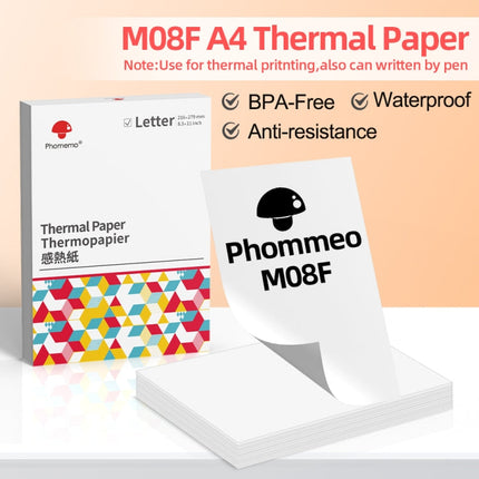 For Phomemo M08F 200sheets Thermal Printing Paper Compatible for MR.IN Brother Pocket Jet / MT800