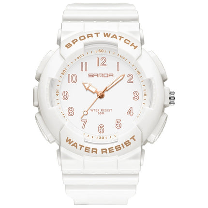 SANDA Small Fresh Digital All-match Waterproof Luminous Student Watch
