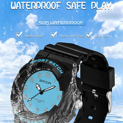 SANDA Small Fresh Digital All-match Waterproof Luminous Student Watch
