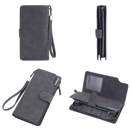 Baellerry Matte Leather Multi-card Slot Men Clutch Bag Zip Buckle Vintage Wallet