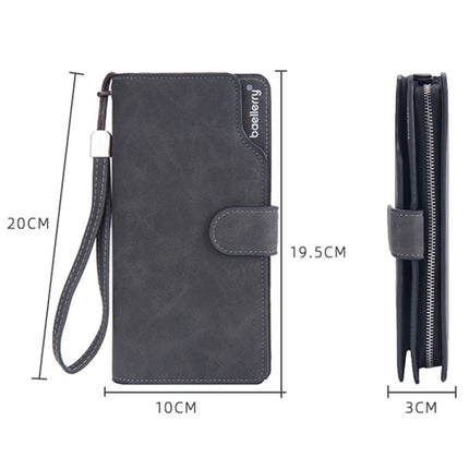 Baellerry Matte Leather Multi-card Slot Men Clutch Bag Zip Buckle Vintage Wallet