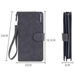 Baellerry Matte Leather Multi-card Slot Men Clutch Bag Zip Buckle Vintage Wallet