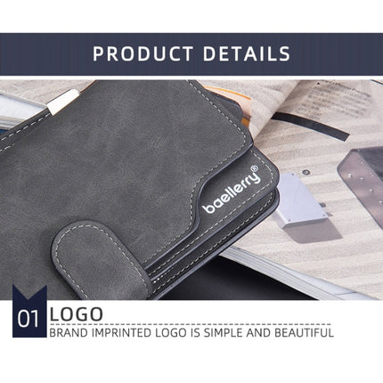 Baellerry Matte Leather Multi-card Slot Men Clutch Bag Zip Buckle Vintage Wallet