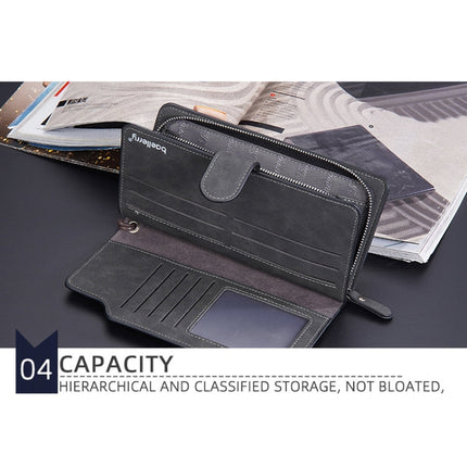 Baellerry Matte Leather Multi-card Slot Men Clutch Bag Zip Buckle Vintage Wallet