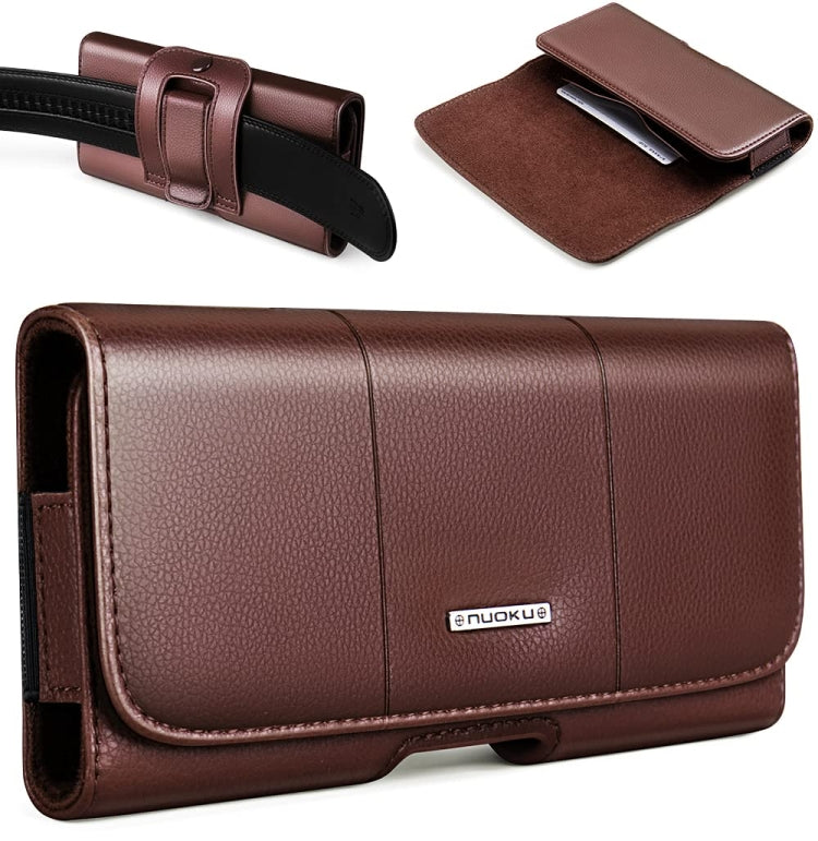 Nuoku Magnetic Flaps Leather Belt Case For Smart Phones, 15.5 x 7.5 x 2.5cm   5.8 Inch, 17.3 x 8 x 2.5cm  6.7 Inch