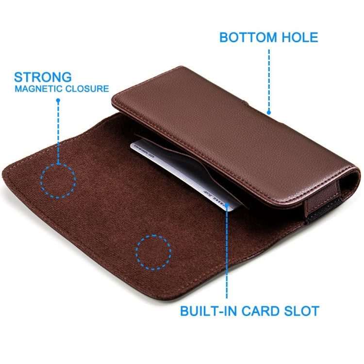 Nuoku Magnetic Flaps Leather Belt Case For Smart Phones, 15.5 x 7.5 x 2.5cm   5.8 Inch, 17.3 x 8 x 2.5cm  6.7 Inch