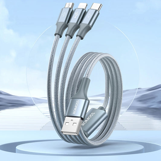 ROMOSS CB25 3 In 1 3.5A  8 Pin + Micro USB + Type C/USB-C Cable, 1m