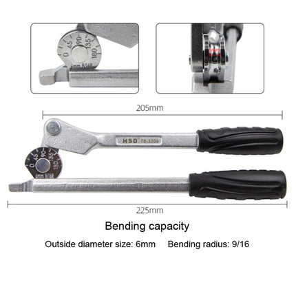 Manual Stainless Steel Pipe Iron Tube Bender Air Conditioner Copper Pipe Aluminum Pipe Bender