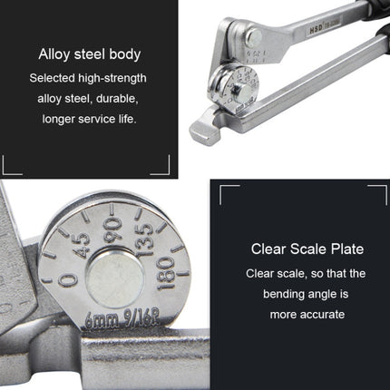 Manual Stainless Steel Pipe Iron Tube Bender Air Conditioner Copper Pipe Aluminum Pipe Bender, HSD TB-3206 6mm Diameter, HSD TB-3208 8mm Diameter, HSD TB-3210 10mm Diameter, HSD TB-3212 12mm Diameter