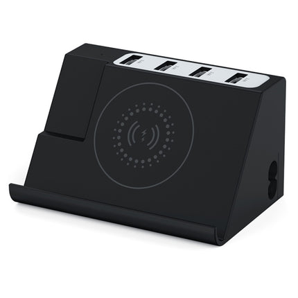 PD 20W +QC 3.0 Wireless Charging+6 Ports Multi-function Charger, Black