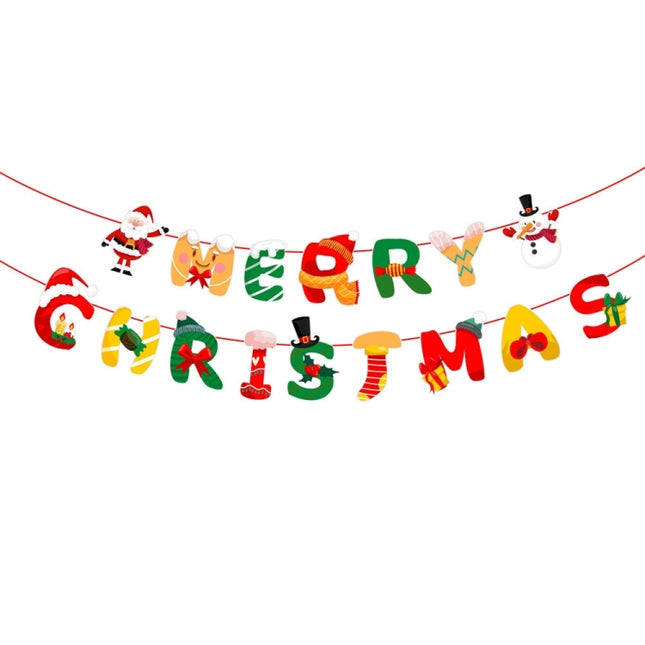 Christmas Alphabet Pull Flag Holiday Party Venue Decoration, HL024, HL025, HL026
