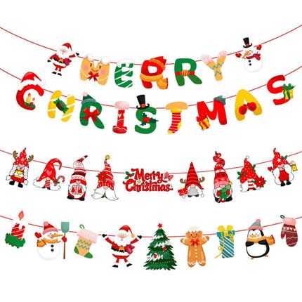 Christmas Alphabet Pull Flag Holiday Party Venue Decoration, HL024, HL025, HL026