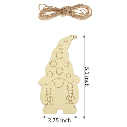 Christmas Tree DIY Painting Wooden Dwarf Elf Hanging Decorations, 4pcs/set, 8pcs/set, 12pcs/set, 32pcs/set