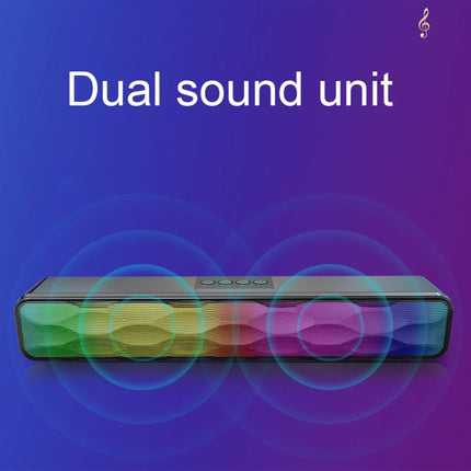 RGB Colorful Lighting Effect Desktop Long USB Wireless Bluetooth Speaker, Q6