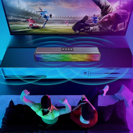 RGB Colorful Lighting Effect Desktop Long USB Wireless Bluetooth Speaker, Q6