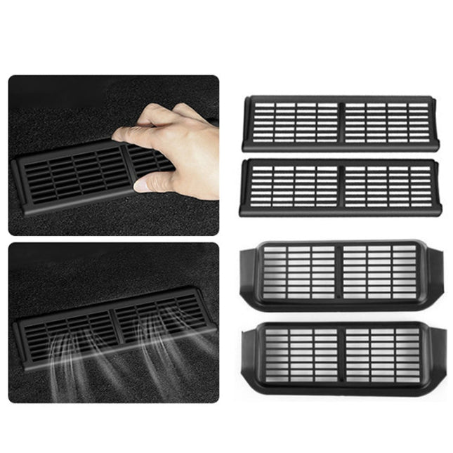 1pair Car Under-seat Vent Protection Cover Decoration Accessories, For Tesla Model Y