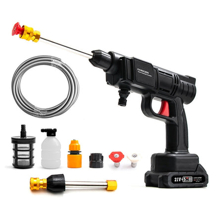 HILDA 21V High Pressure Water Torch Lithium Car Washer Plastic Package, EU Plug With 1 Battery, US Plug With 1 Battery, UK Plug With 1 Battery