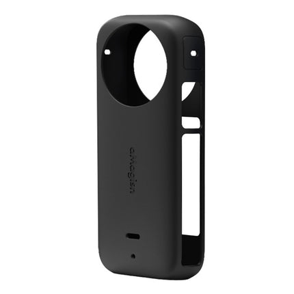 For Insta360 X3 AMagisn Body Silicone Protective Cover, Body+Lens Case (Black), Body Case (black), Lens Case (Black)