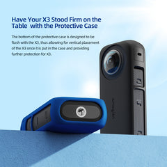 For Insta360 X3 AMagisn Body Silicone Protective Cover, Body+Lens Case (Black), Body Case (black), Lens Case (Black)