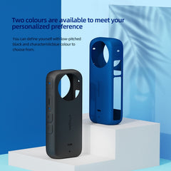 For Insta360 X3 AMagisn Body Silicone Protective Cover, Body+Lens Case (Black), Body Case (black), Lens Case (Black)