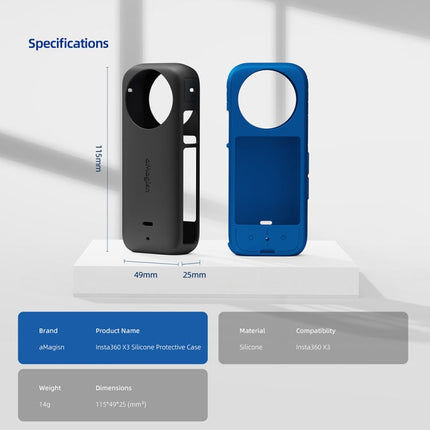 For Insta360 X3 AMagisn Body Silicone Protective Cover