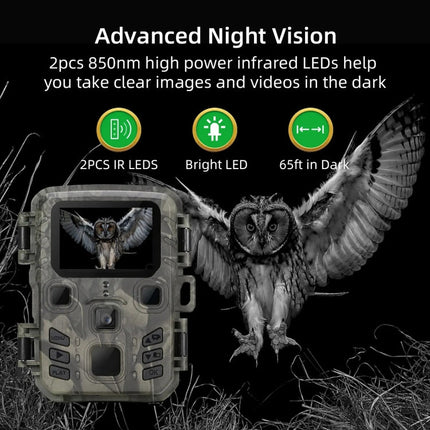 20MP 1080P Hunting Trail Camera With Night Vision Wildlife Scouting Photo, MiNi301