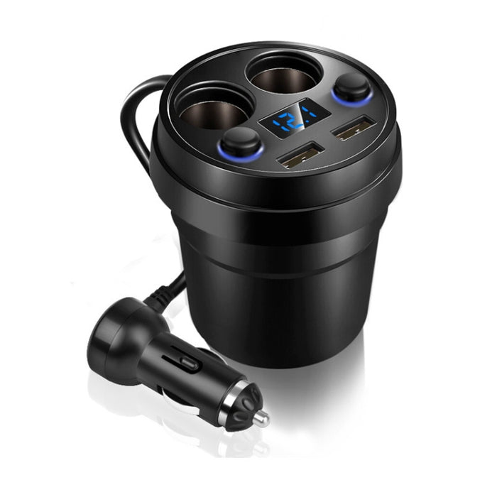 Cup Car Charger Dual USB Corded Cigarette Lighter Mobile Phone Charger