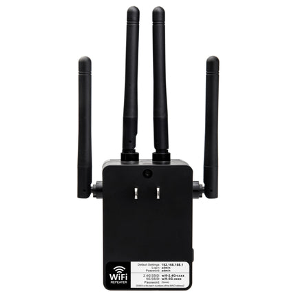 5G/2.4G 1200Mbps WiFi Range Extender WiFi Repeater With 2 Ethernet Ports, US Plug Black, EU Plug White, EU Plug Black, US Plug White