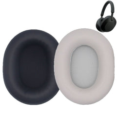 2pcs For Sony WH-1000XM5 Headphone Sponge Leather Case Earmuffs, WH-1000XM5(Black), WH-1000XM5(Platinum Silver)