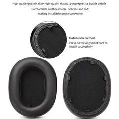 2pcs For Sony WH-1000XM5 Headphone Sponge Leather Case Earmuffs, WH-1000XM5(Black), WH-1000XM5(Platinum Silver)