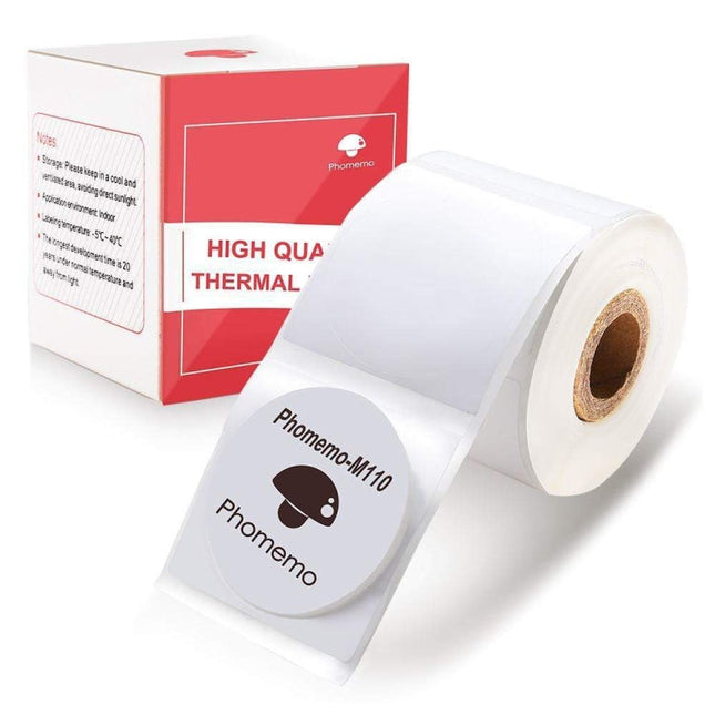 For Phomemo M110 / M200 200pcs /Roll 30x30mm Round Self-Adhesive Thermal Labels, 200pcs /Roll 30x30mm Round