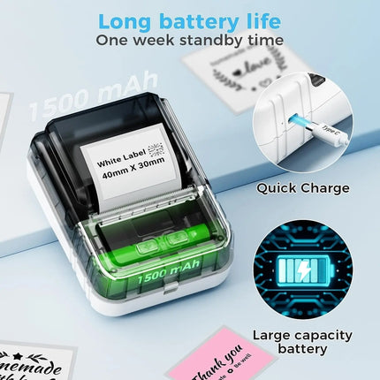 Phomemo M120 Label Maker Barcode Printer Bluetooth Thermal Label Machine
