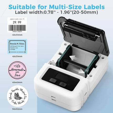 Phomemo M120 Label Maker Barcode Printer Bluetooth Thermal Label Machine