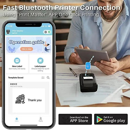 Phomemo M120 Label Maker Barcode Printer Bluetooth Thermal Label Machine