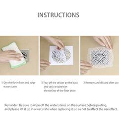 FASOLA 15pcs /Bag Sink Disposable Filter Sewer Mouth Non-woven Floor Drain Sticker, Small Hole, Large Hole