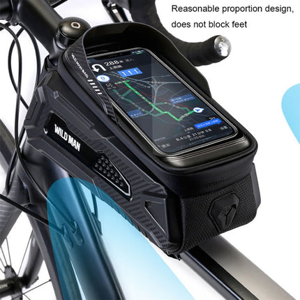 WILD MAN M30 1L Hard Shell Mountain Bike Front Beam Bag TPU Touch Screen Cycling Equipment Bag