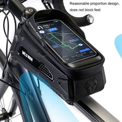 WILD MAN M30 1L Hard Shell Mountain Bike Front Beam Bag TPU Touch Screen Cycling Equipment Bag, M30 (Black), M30 (Black Red)