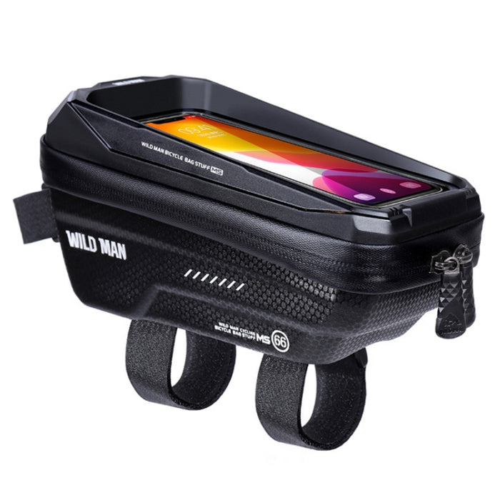 WILD MAN MS66 1.2L EVA Hard Shell Bicycle Front Beam Bag Cycling Touch Screen Phone Bag, MS66