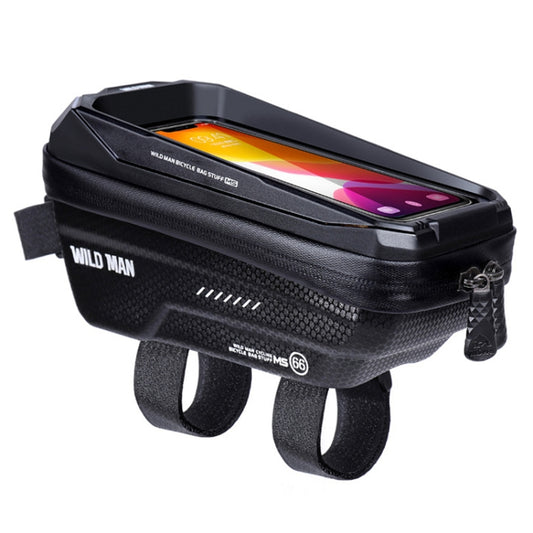 WILD MAN MS66 1.2L EVA Hard Shell Bicycle Front Beam Bag Cycling Touch Screen Phone Bag, MS66